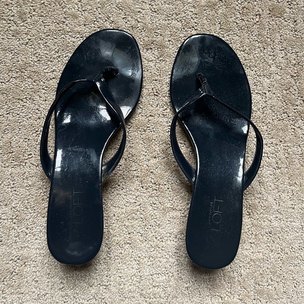 Ann Taylor Loft Navy Blue Wedge Sandals